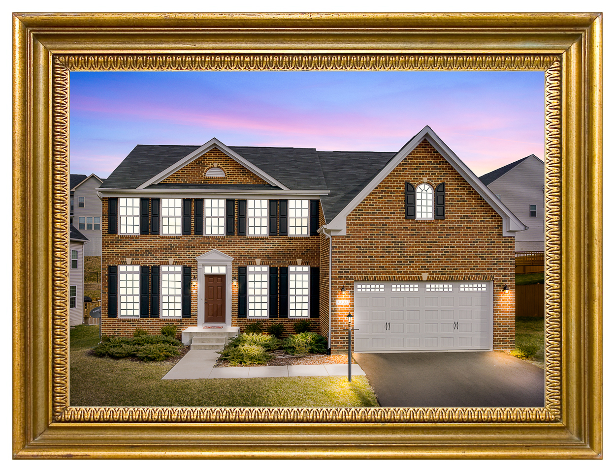 Real Estate Twilight Photography Image framed